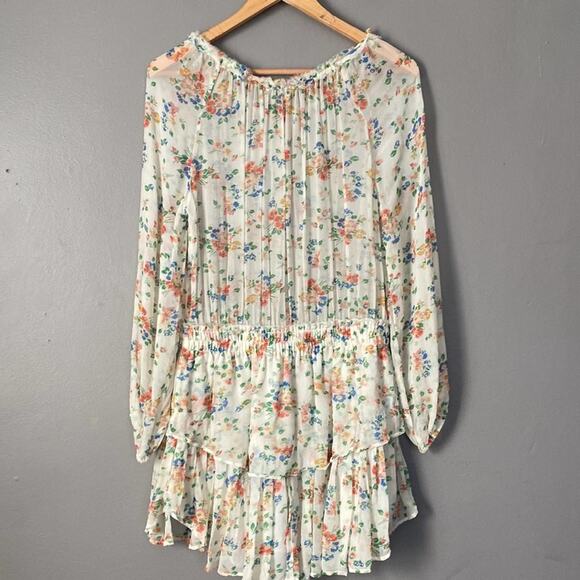 NWT LOVESHACKFANCY Silk Popover Dress CottageCore Floral Print Coquette Size L - Picture 6 of 15